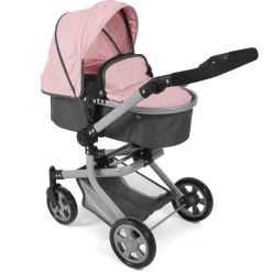 BAYER CHIC 2000 Kombi-Puppenwagen MIKA Melange Anthrazit-rosa