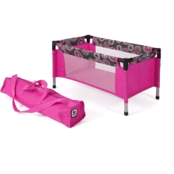 BAYER CHIC 2000 Puppen Reisebett Hot Pink Pearls