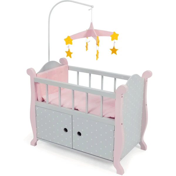 BAYER CHIC 2000 Puppenbett Mit Mobile Puntos Grey 1 BAYER CHIC 2000 Puppenbett Mit Mobile Puntos Grey