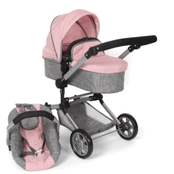 BAYER CHIC 2000 BAYER CHIC Kombi Puppenwagen LINUS Melange Grau Rosa