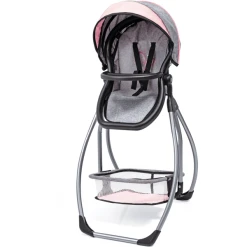 Bayer Design Puppen-Hochstuhl Trio Grau/rosa, Mit Schmetterling