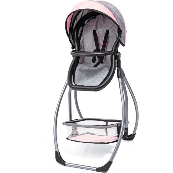 Bayer Design Puppen-Hochstuhl Trio Grau/rosa, Mit Schmetterling 1 Bayer Design Puppen-Hochstuhl Trio Grau/rosa, Mit Schmetterling