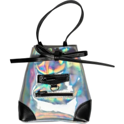 I'M A GIRLY Silver Black Bag