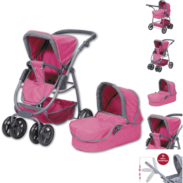 Knorr Toys® Puppenwagen Coco - "berry" Rosa 1 Knorr Toys® Puppenwagen Coco - "berry" Rosa