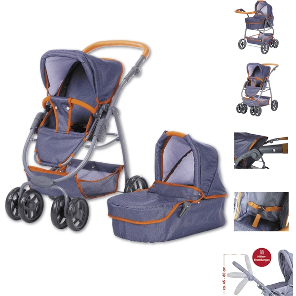 Knorr Toys® Puppenwagen Coco - "dark Blue" Blau 1 Knorr Toys® Puppenwagen Coco - "dark Blue" Blau