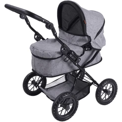Knorr Toys® Puppenwagen First - "stone Black" Grau