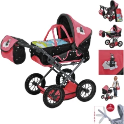 Knorr Toys® Puppenwagen Ruby NICI "Theodor Carbon" Schwarz