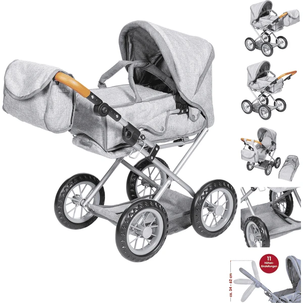 Knorr Toys® Puppenwagen Ruby - "stone Brown" Grau 1 Knorr Toys® Puppenwagen Ruby - "stone Brown" Grau