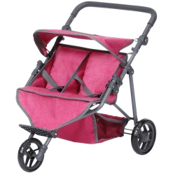 Knorr Toys® Zwillingspuppenwagen Duo - "berry" Rosa