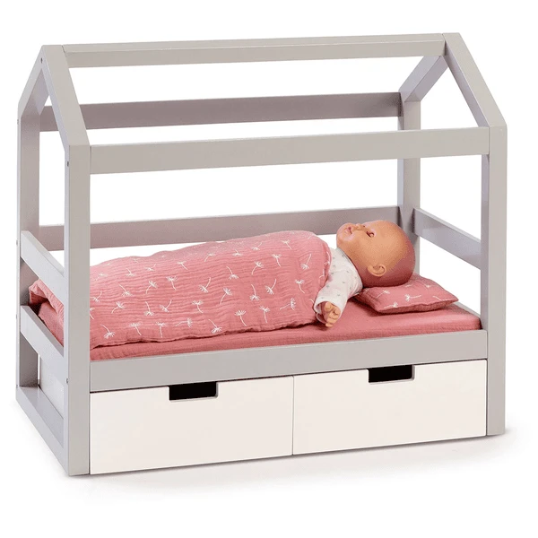 MUSTERKIND® Puppen-Hausbett Viola Grau/weiß 1 MUSTERKIND® Puppen-Hausbett Viola Grau/weiß