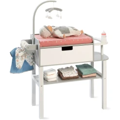 MUSTERKIND® Puppen-Wickelkommode Viola Grau/weiß